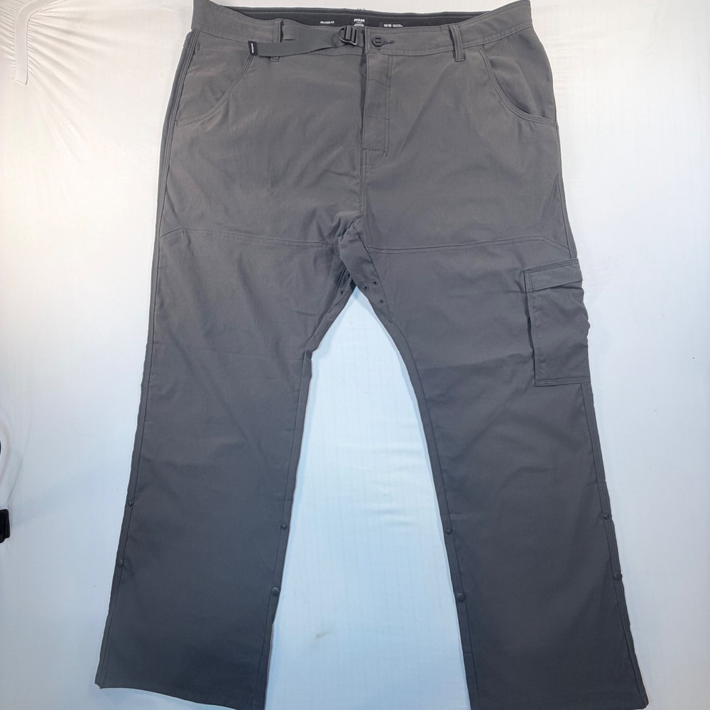 prAna Stretch‎ Zion Cargo Pants Mens 42x30 Gray Belted Hiking Outdoor Trail
